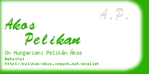 akos pelikan business card
